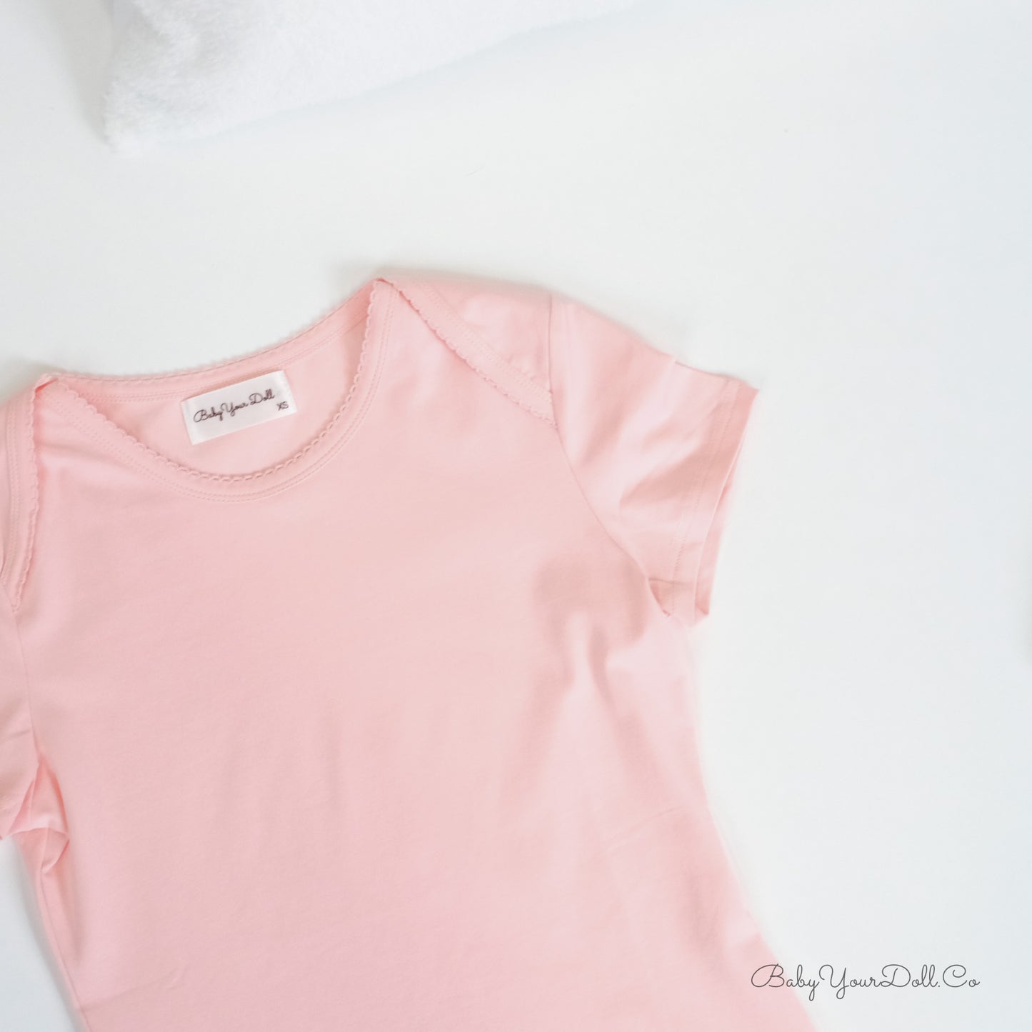 Baby Pink Lapped Shoulder Tee