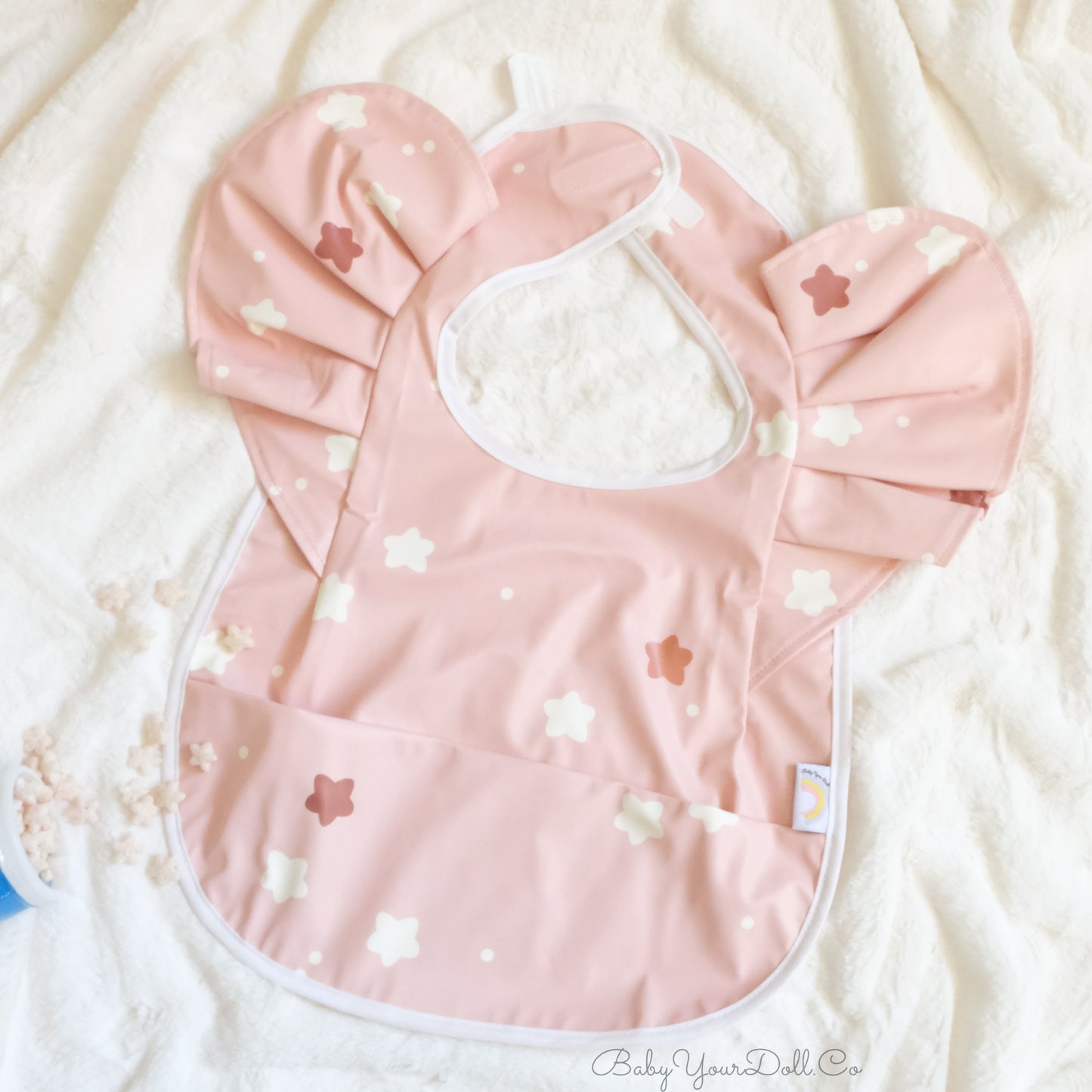 Little Stars | Pink Ruffle Bib