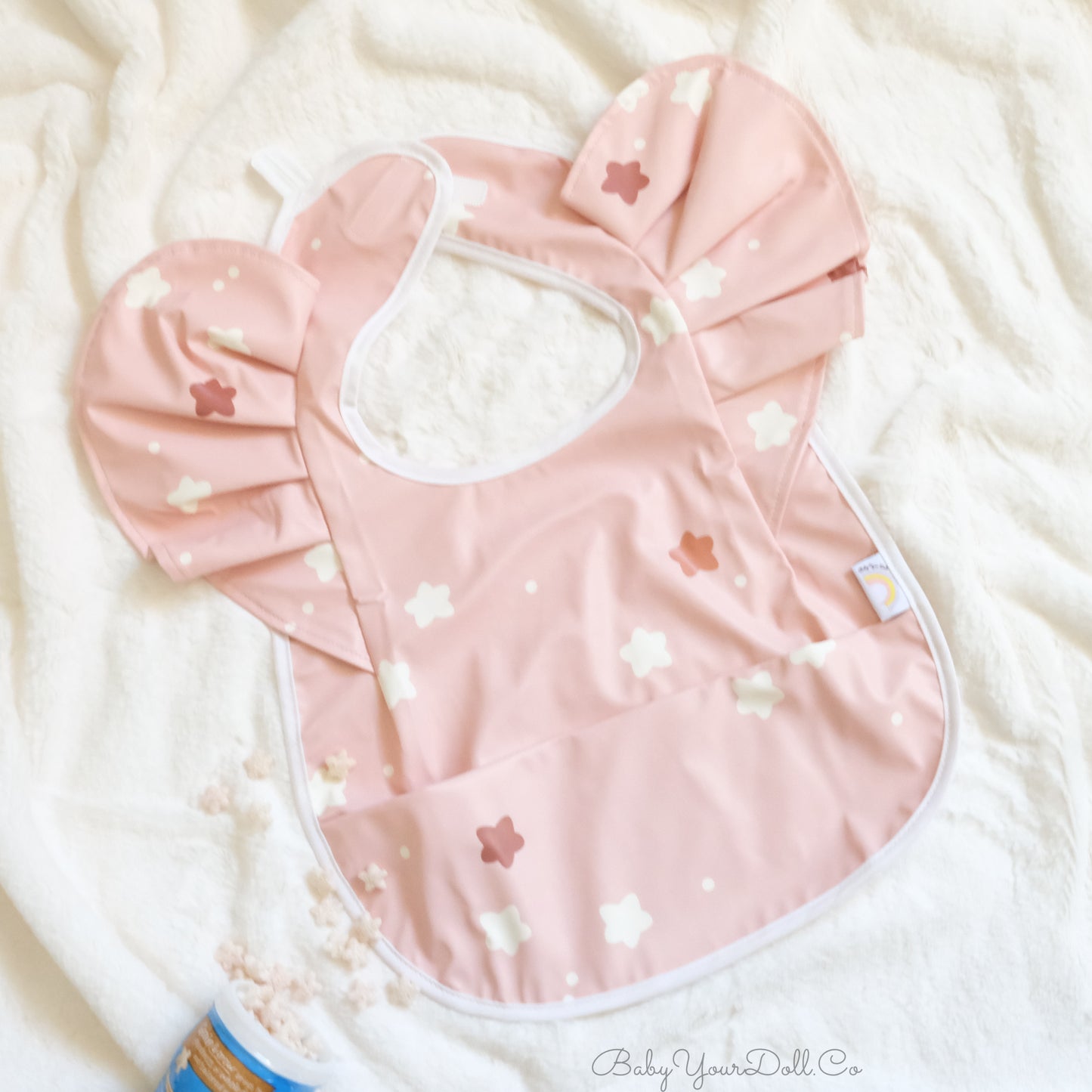 Little Stars | Pink Ruffle Bib