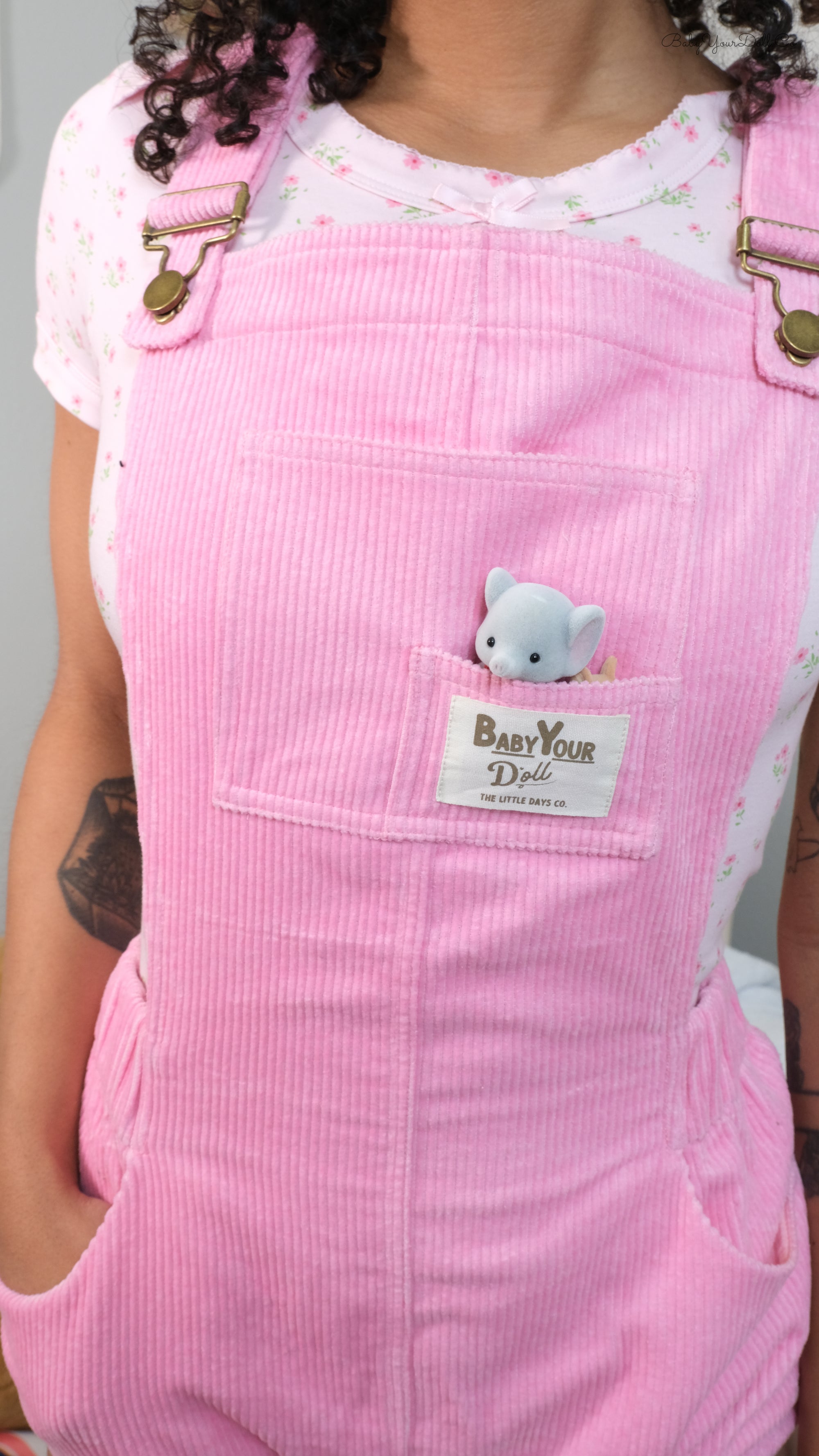 Pink | Corduroy Snap Overall