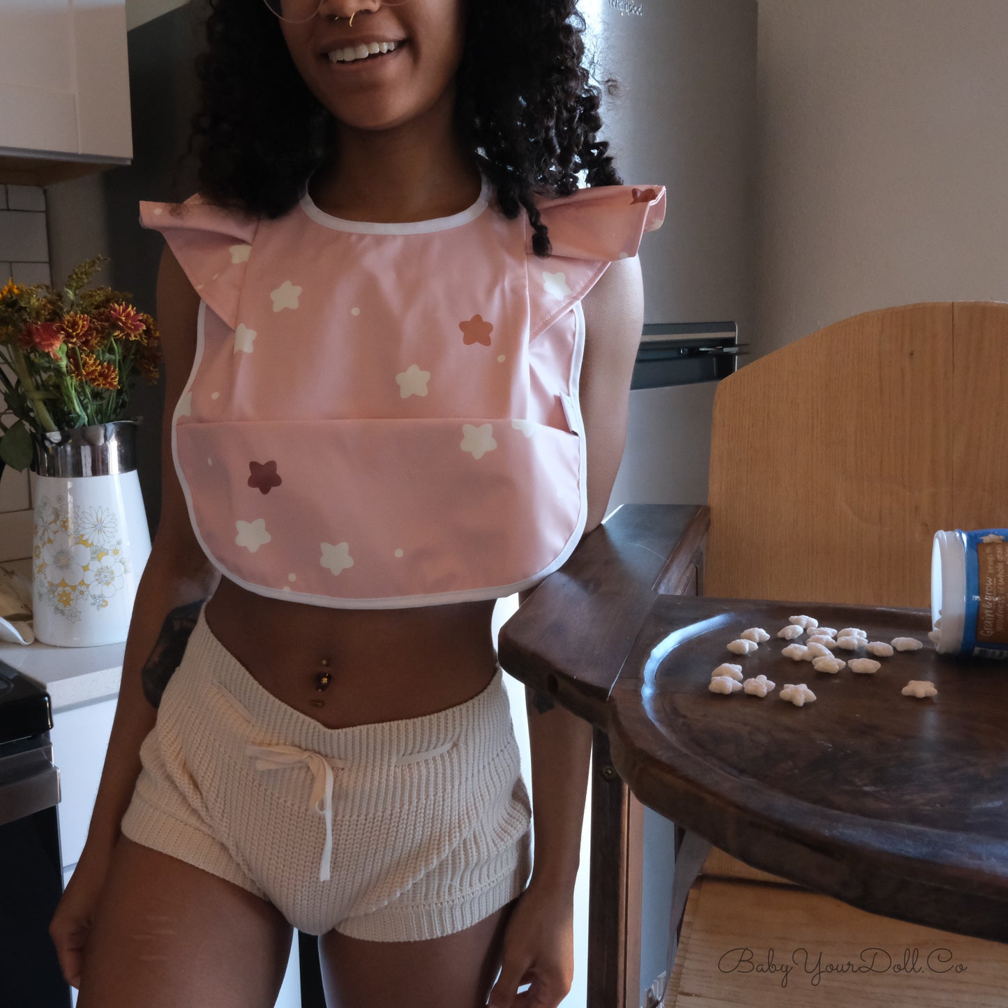 Little Stars | Pink Ruffle Bib