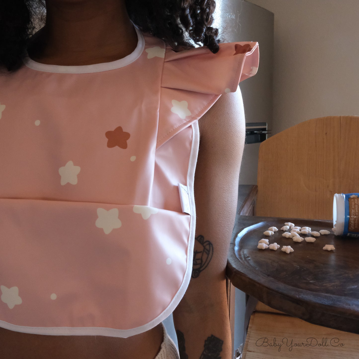 Little Stars | Pink Ruffle Bib