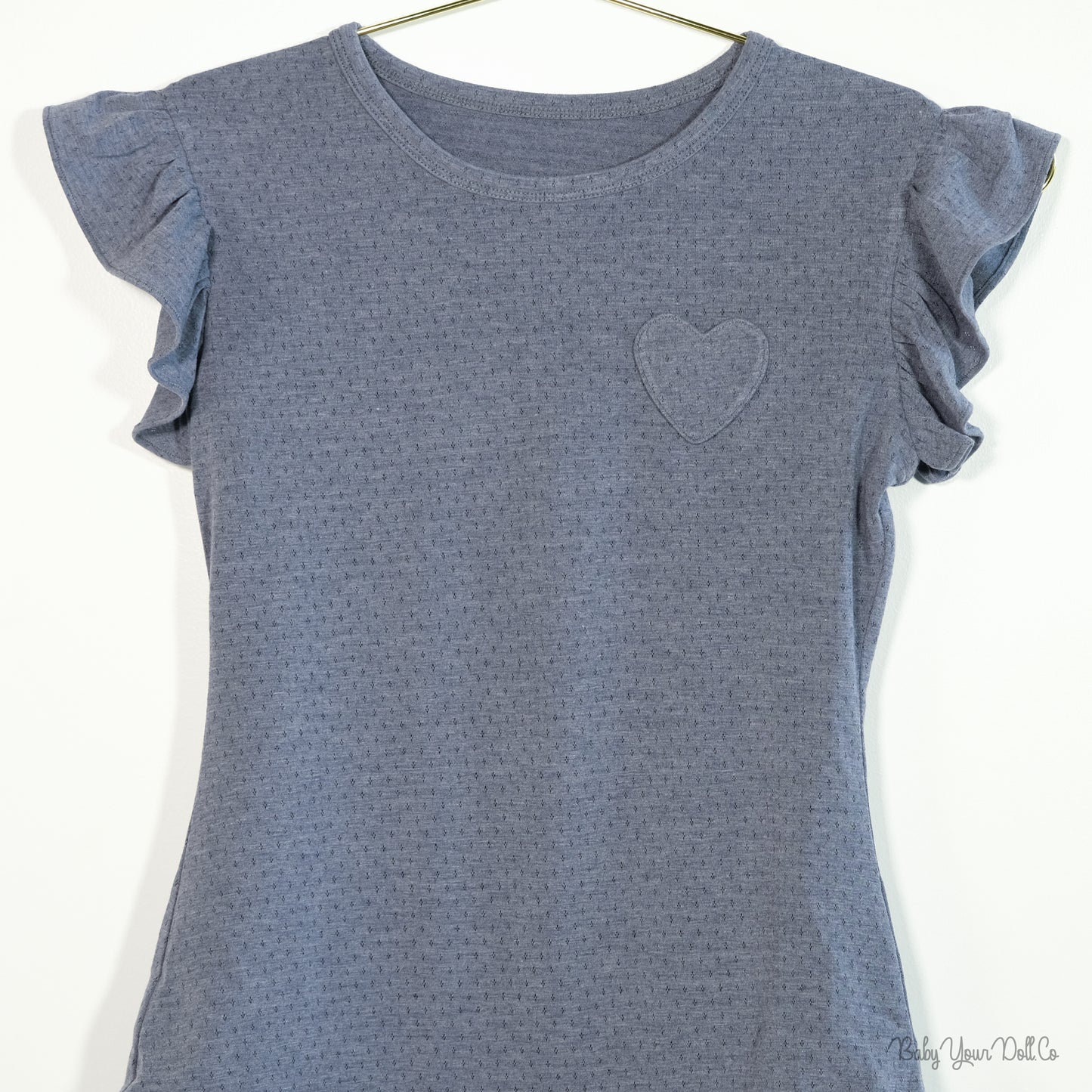 Dark Blue Small at Heart Knit Bodysuit