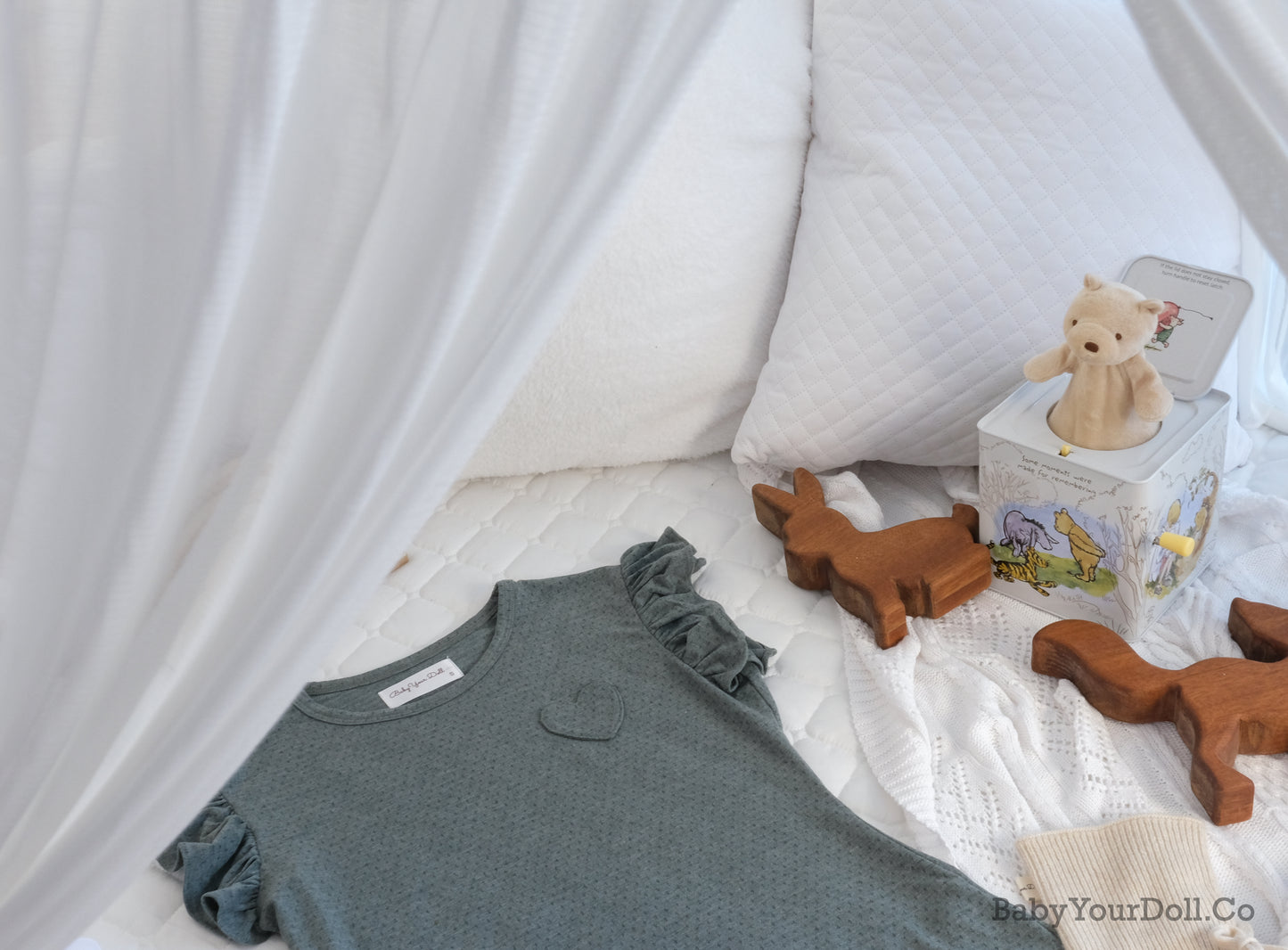 Muted Green Small at Heart Knit Bodysuit