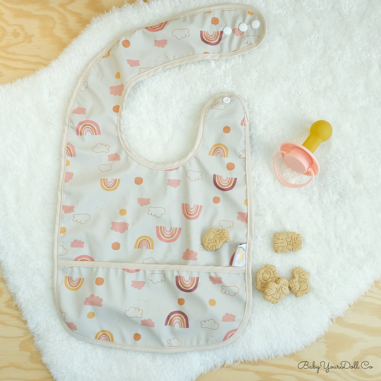 Rainbows & Clouds | Pocket Bib