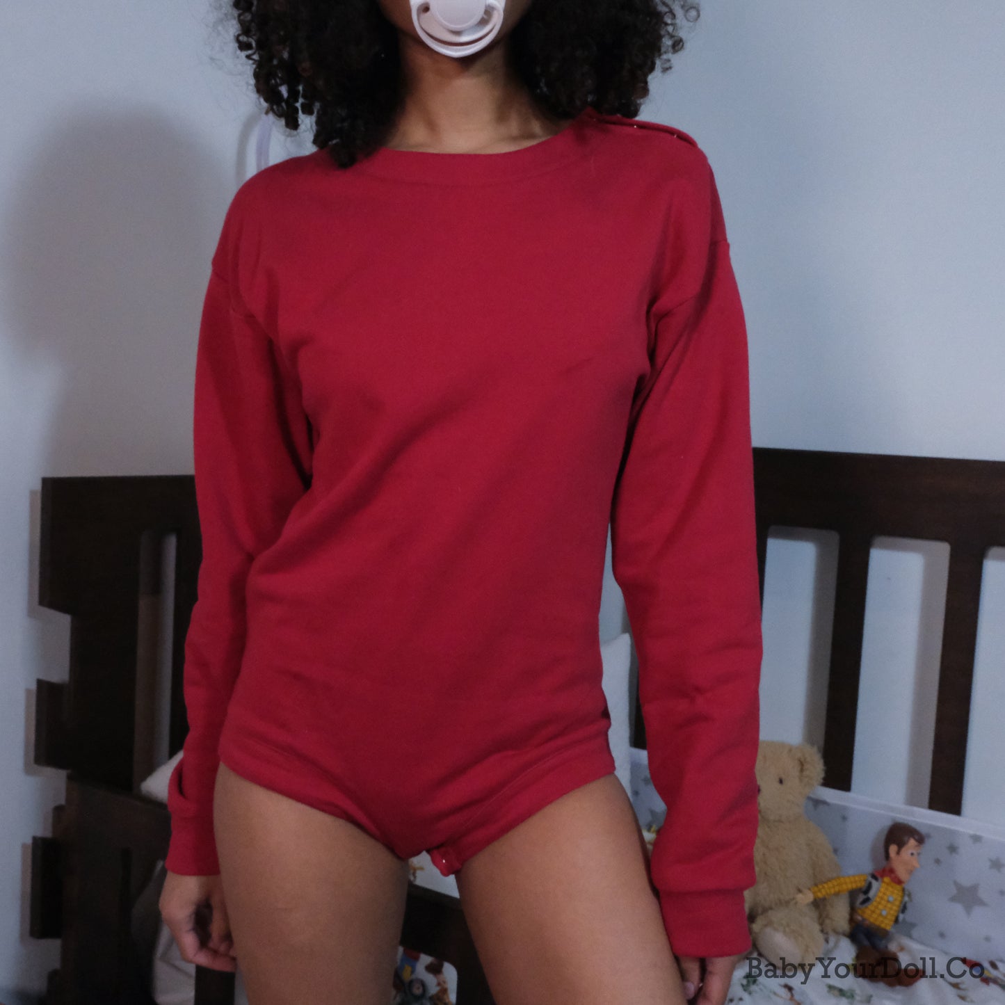 Red | Sweatshirt Romper