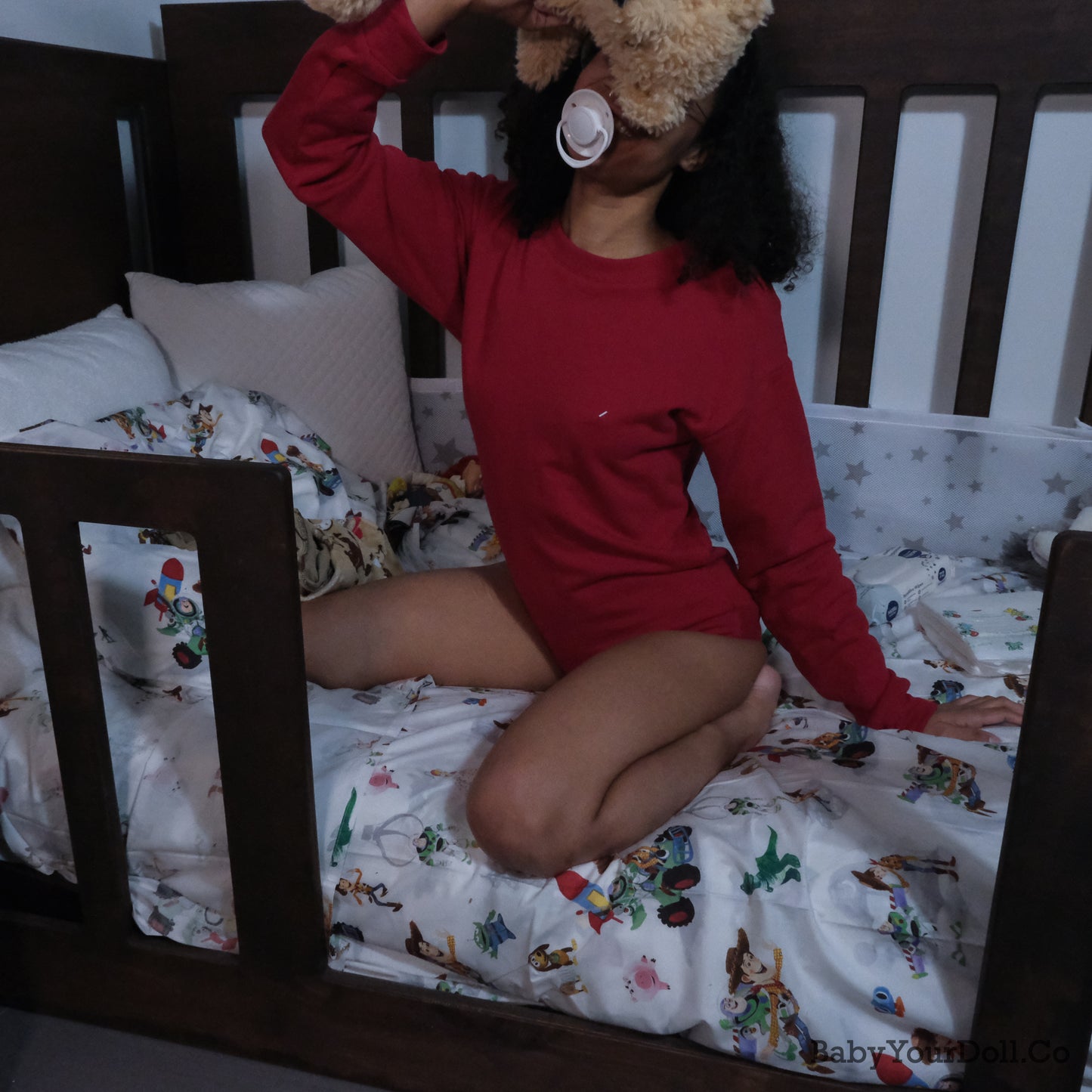 Red | Sweatshirt Romper