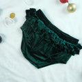 Emerald Green Velvet| Double Ruffle Diaper Cover