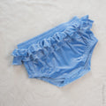 Baby Blue Velvet | Double Ruffle Diaper Cover