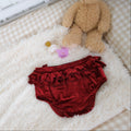 Crimson Velvet | Double Ruffle Diaper Cover