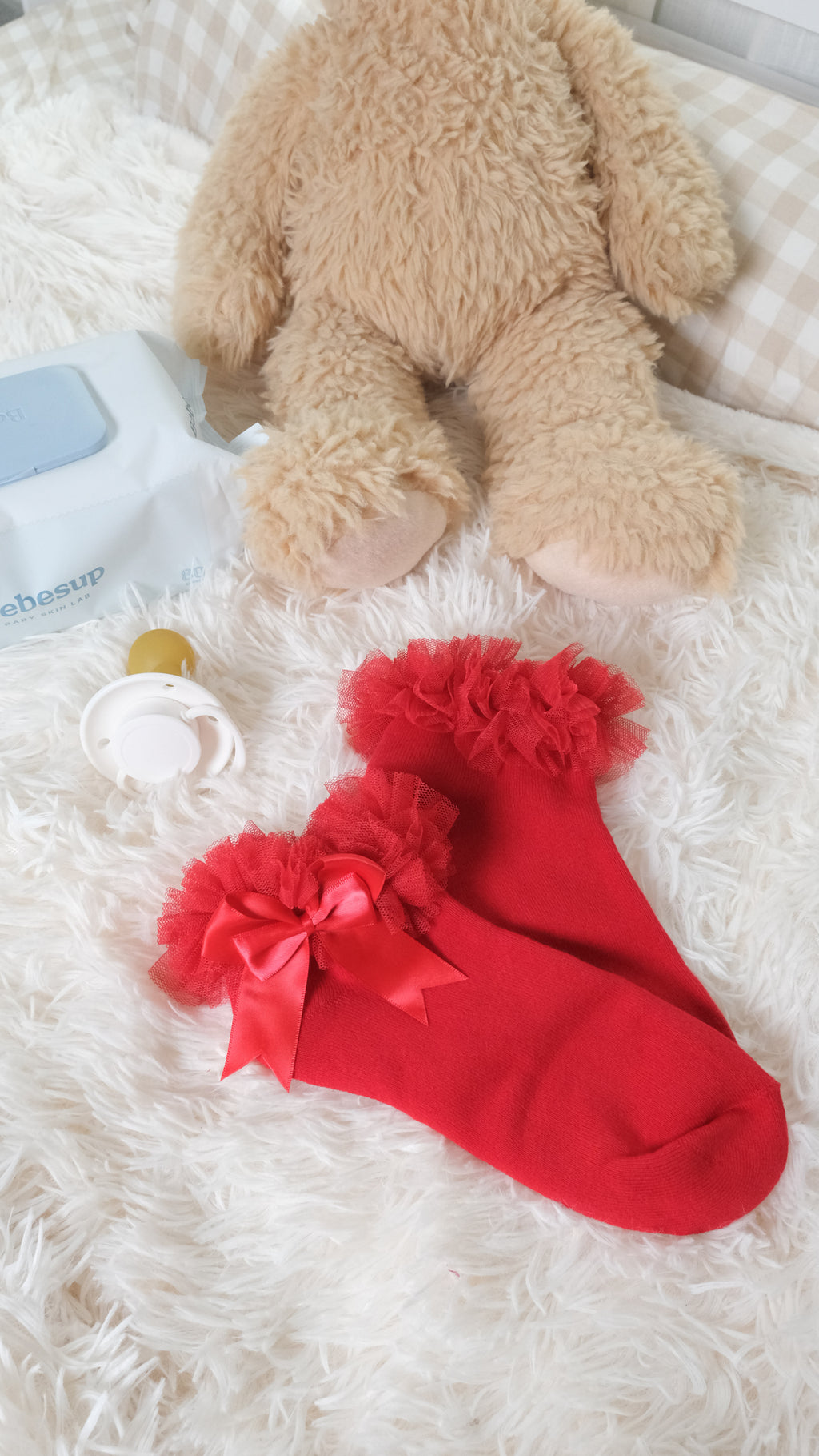 Red | Ankle Bow Socks