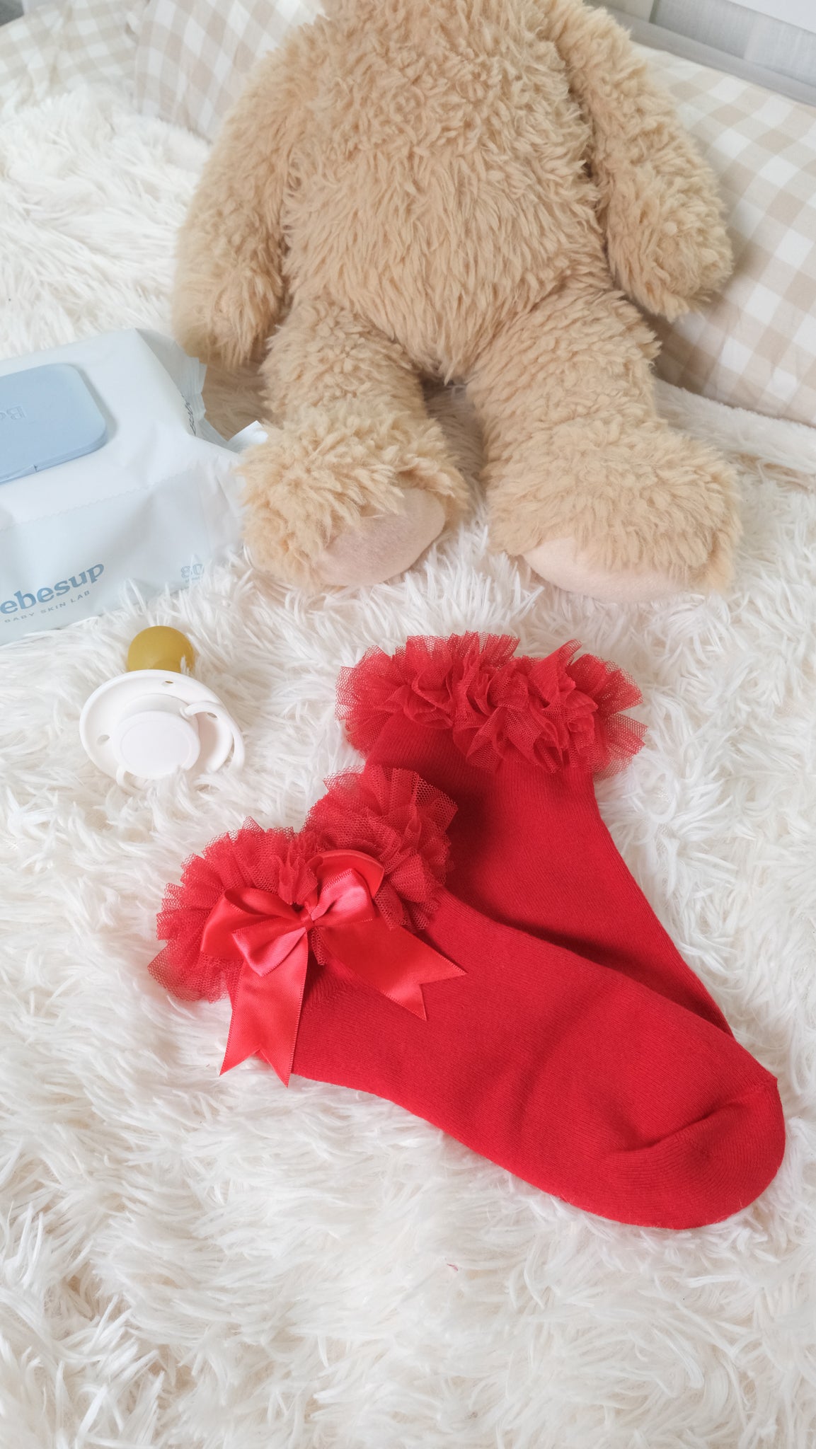 Red | Ankle Bow Socks