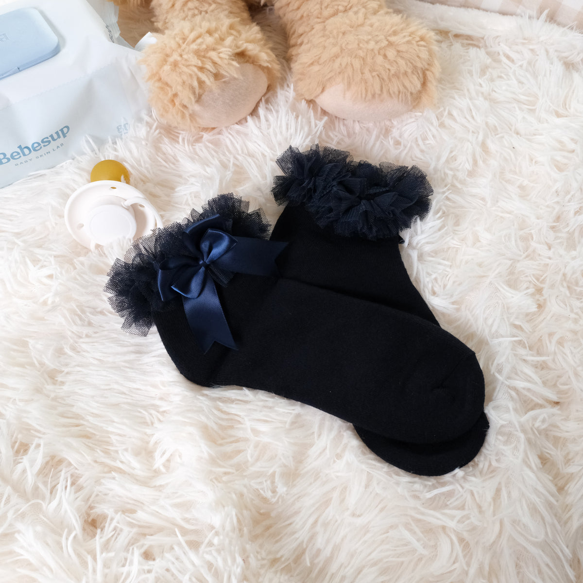 Navy| Ankle Bow Socks