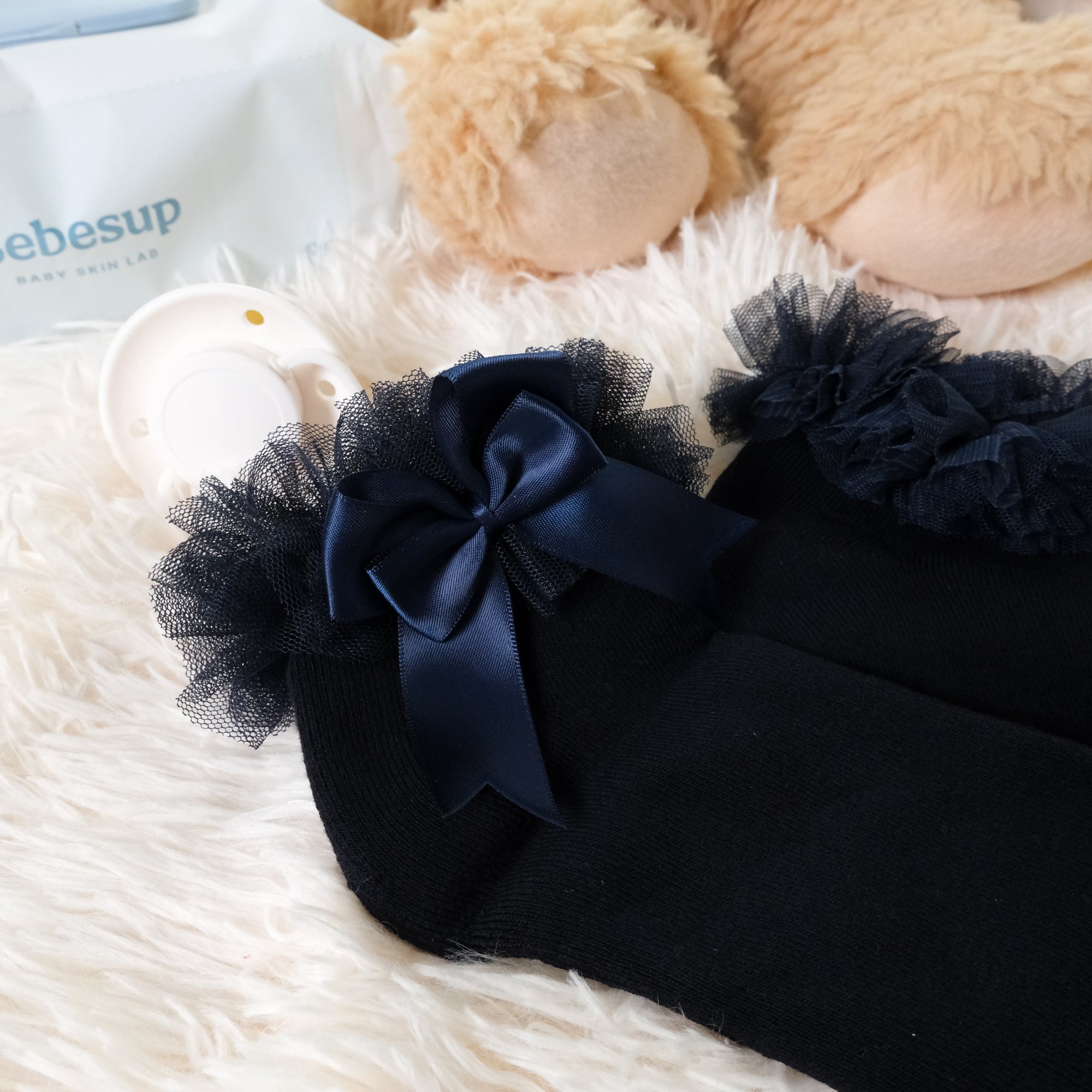 Navy| Ankle Bow Socks