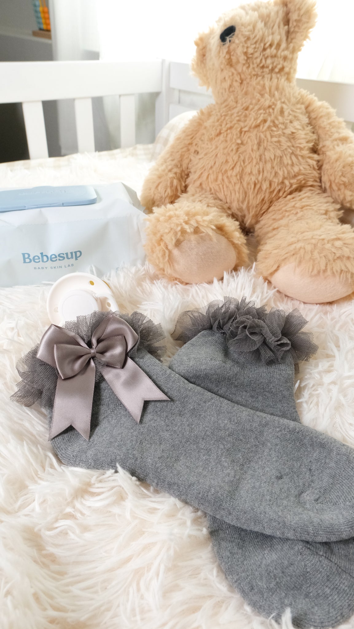 Grey | Ankle Bow Socks