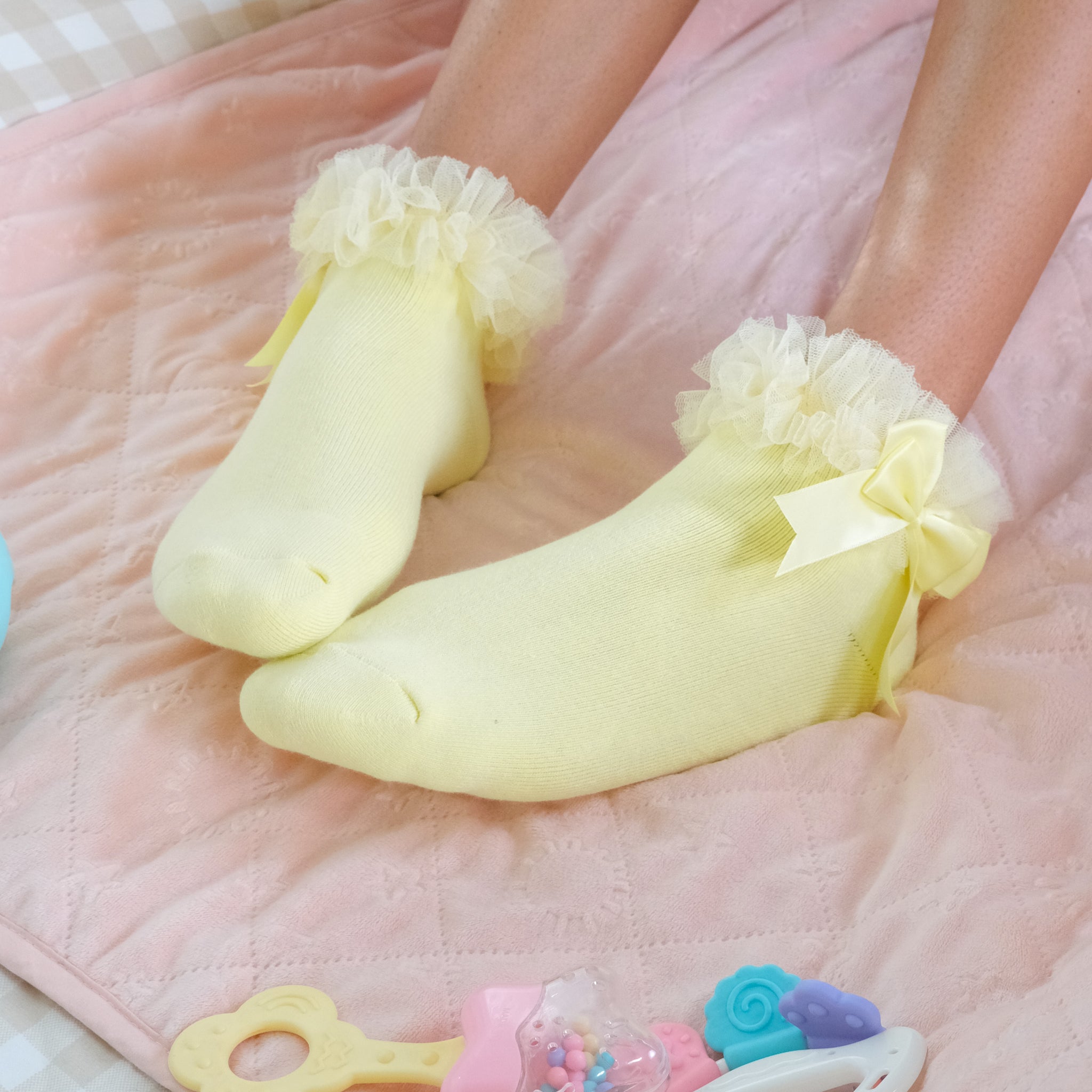 Yellow | Ankle Bow Socks