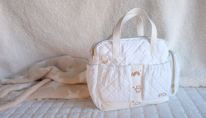 Quilted White | Adult Diaper Bag