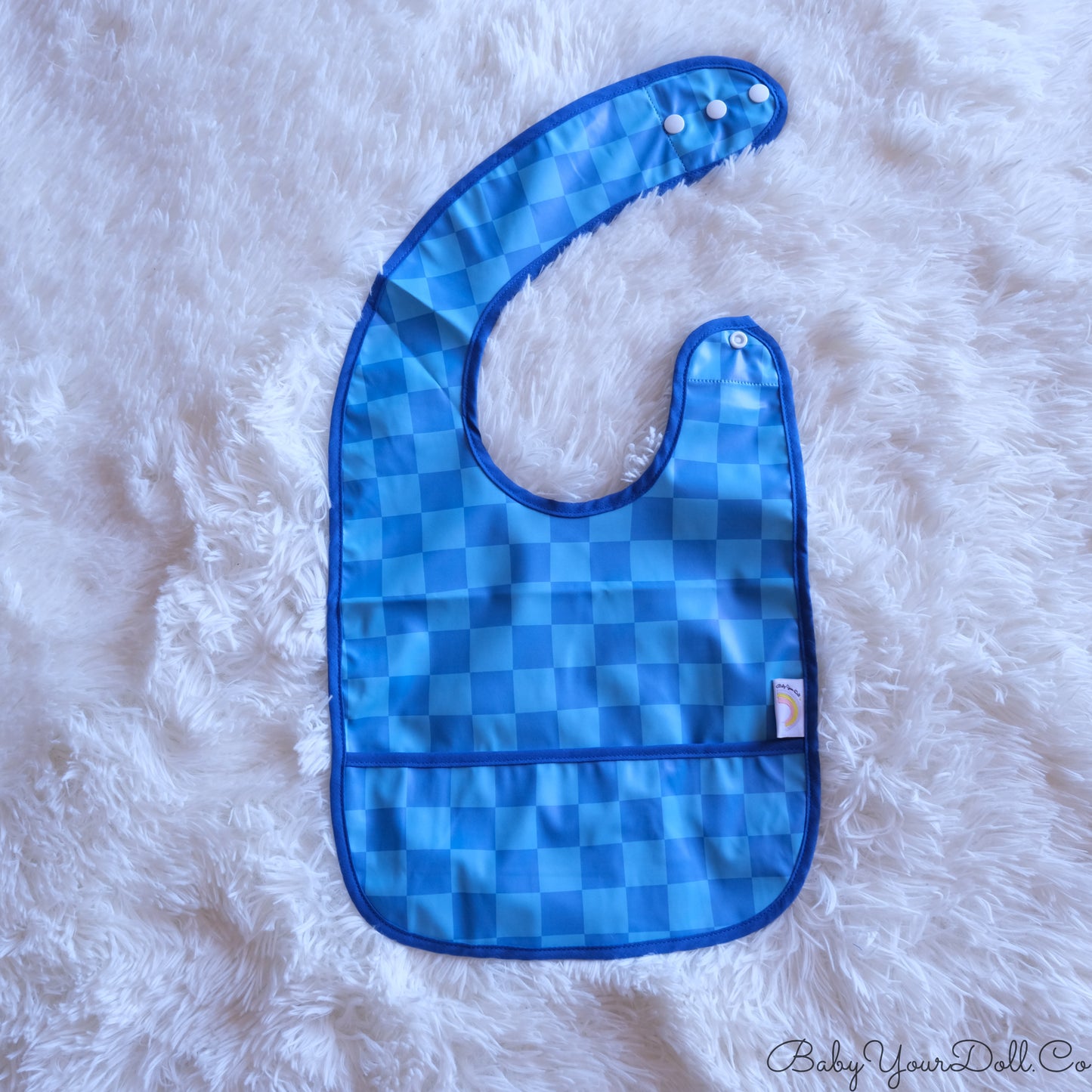 Blue Checker | Pocket Bib