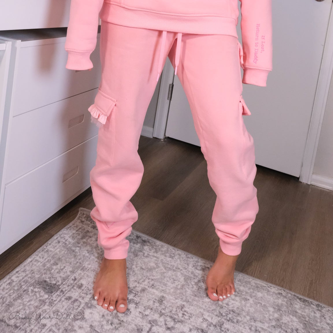 Comfy Ruffle | Pink Sweatpants