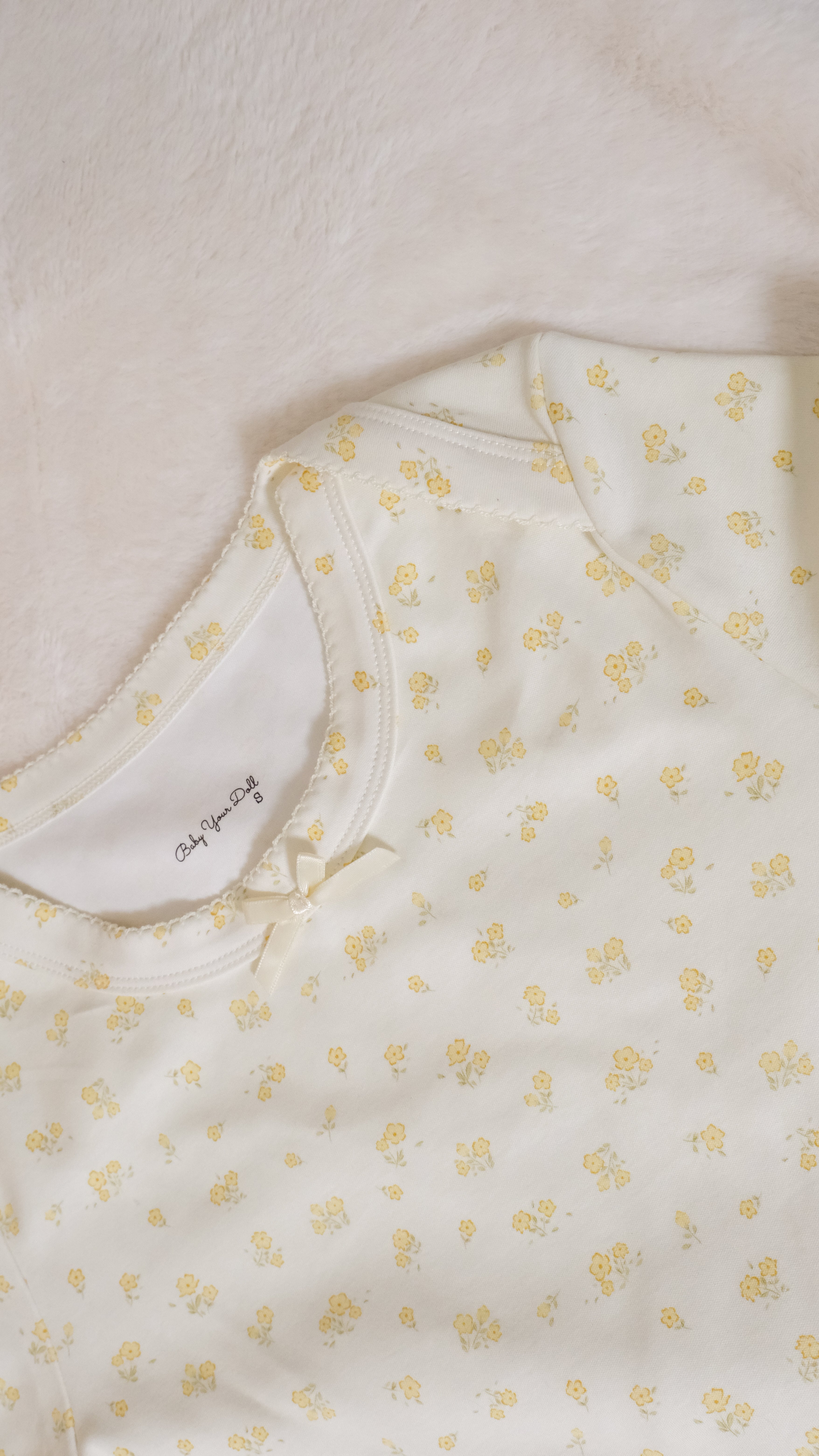 Soft Yellow | Floral Bodysuit