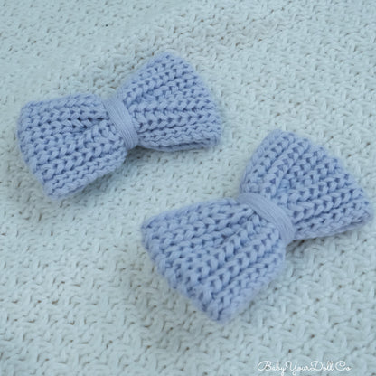 Purple | Knit Hair Bows