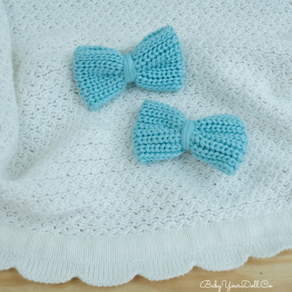 Mint | Knit Hair Bows