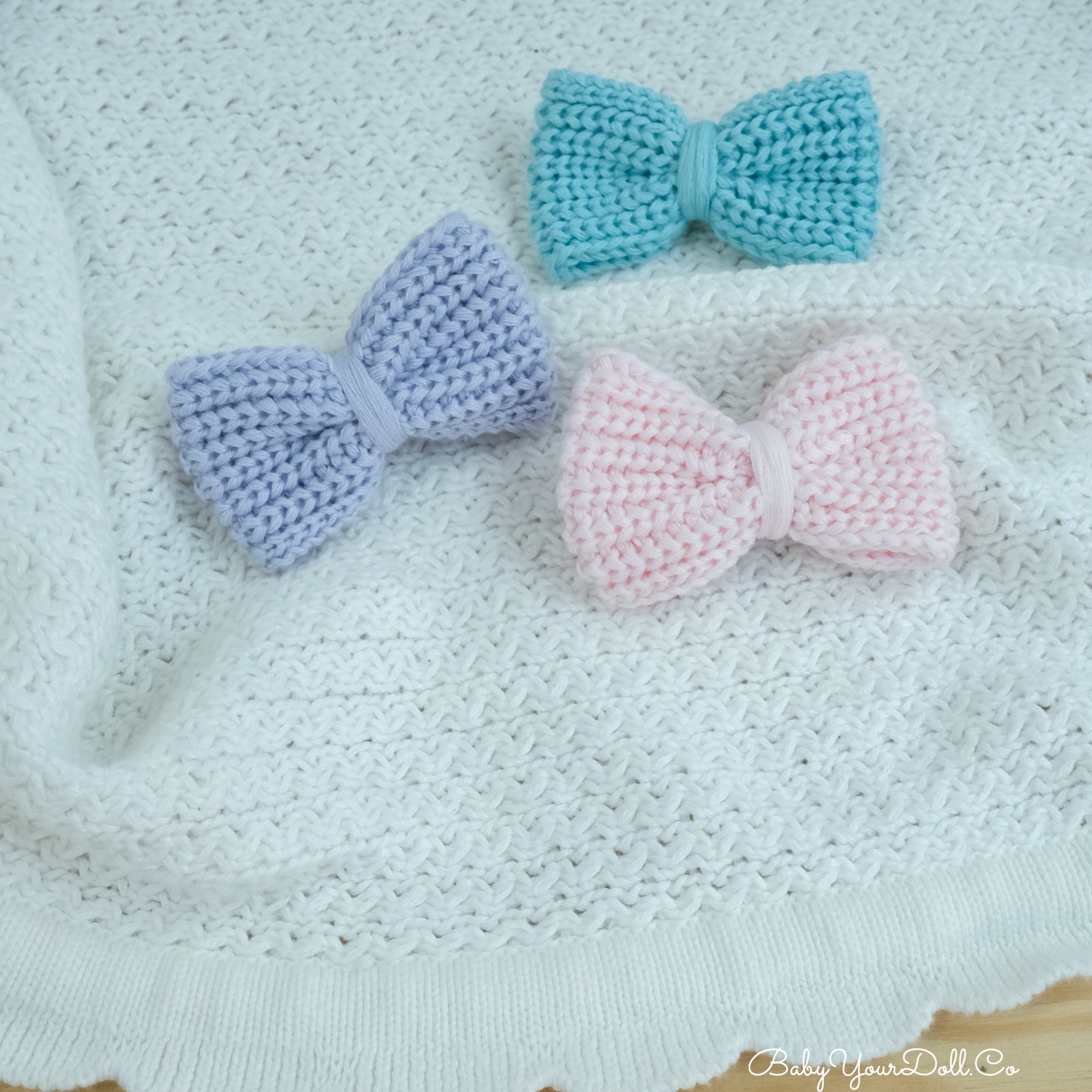 Mint | Knit Hair Bows
