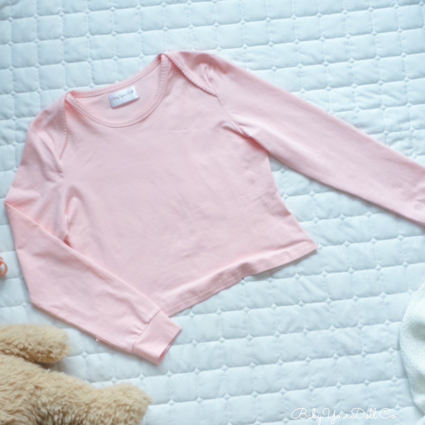 Baby Pink | Long Sleeve Crop Top
