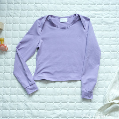 Lavender | Long Sleeve Crop Top