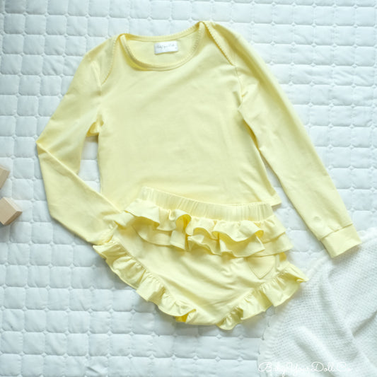 Baby Yellow | Long Sleeve Ruffle Set