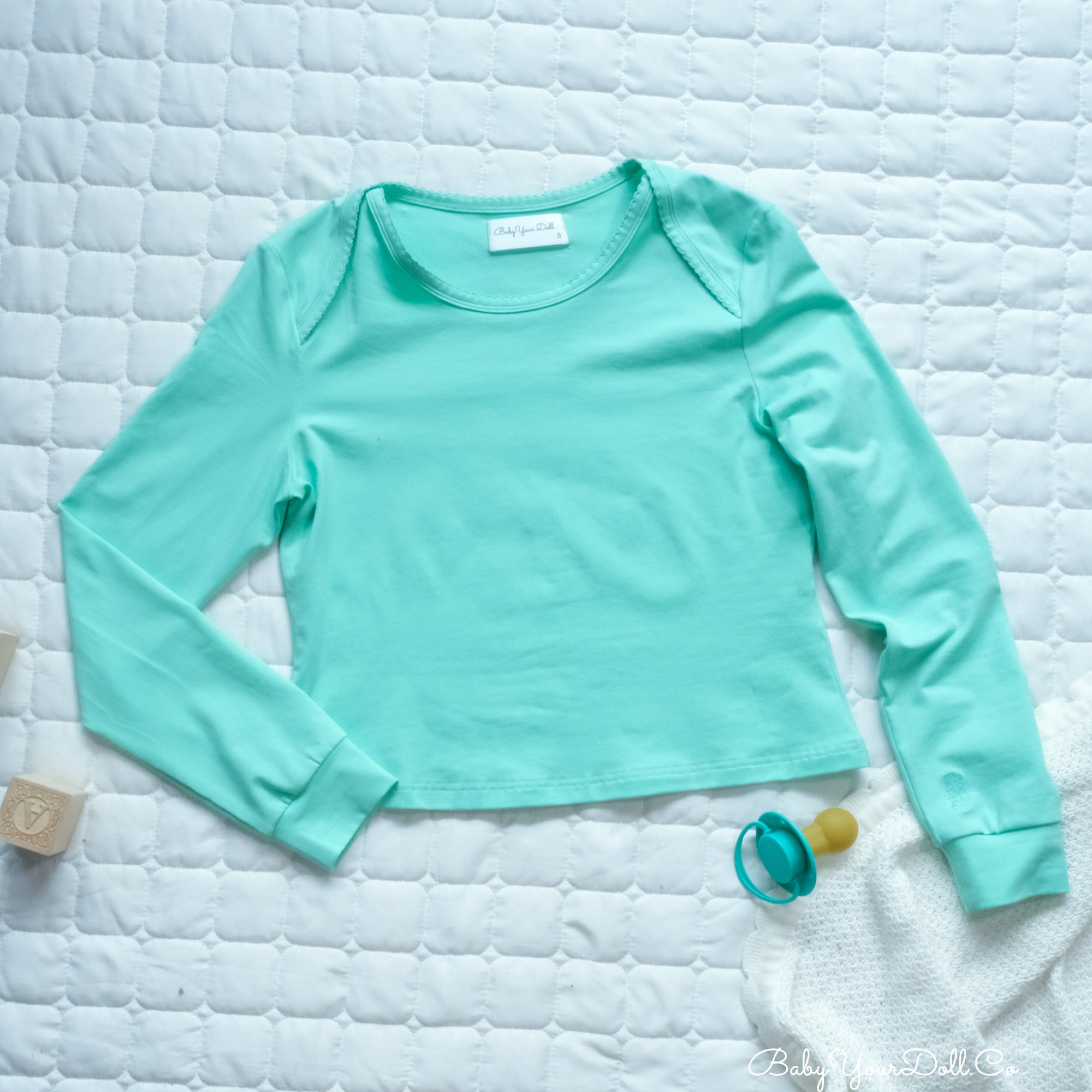 Mint | Long Sleeve Crop Top