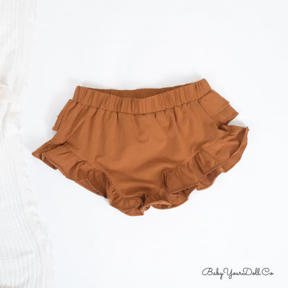 Brown | Ruffle Diaper Cover