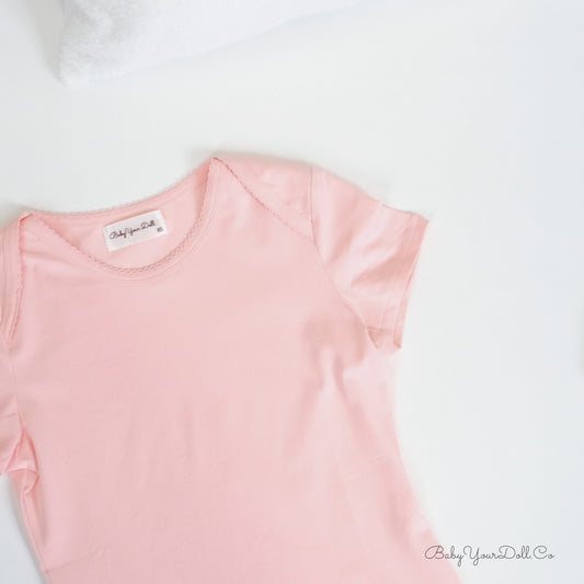 Baby Pink Lapped Shoulder Tee