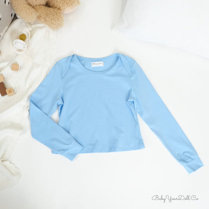 Baby Blue | Long Sleeve Crop Top