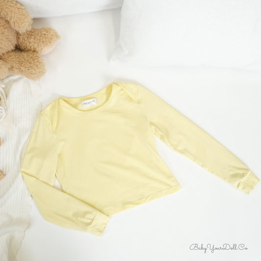 Baby Yellow | Long Sleeve Crop Top