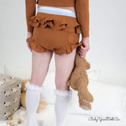 Brown | Ruffle Diaper Cover