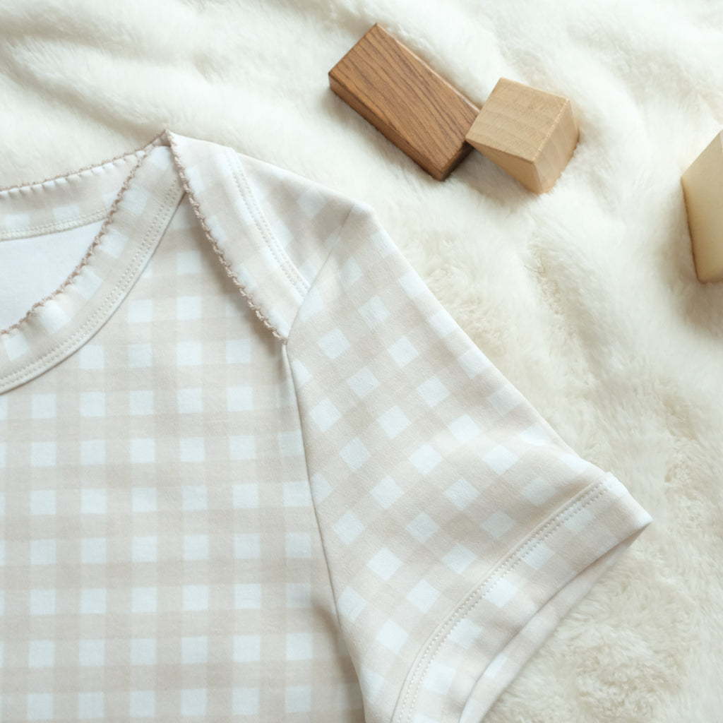 Cream Gingham | Adult Bodysuit
