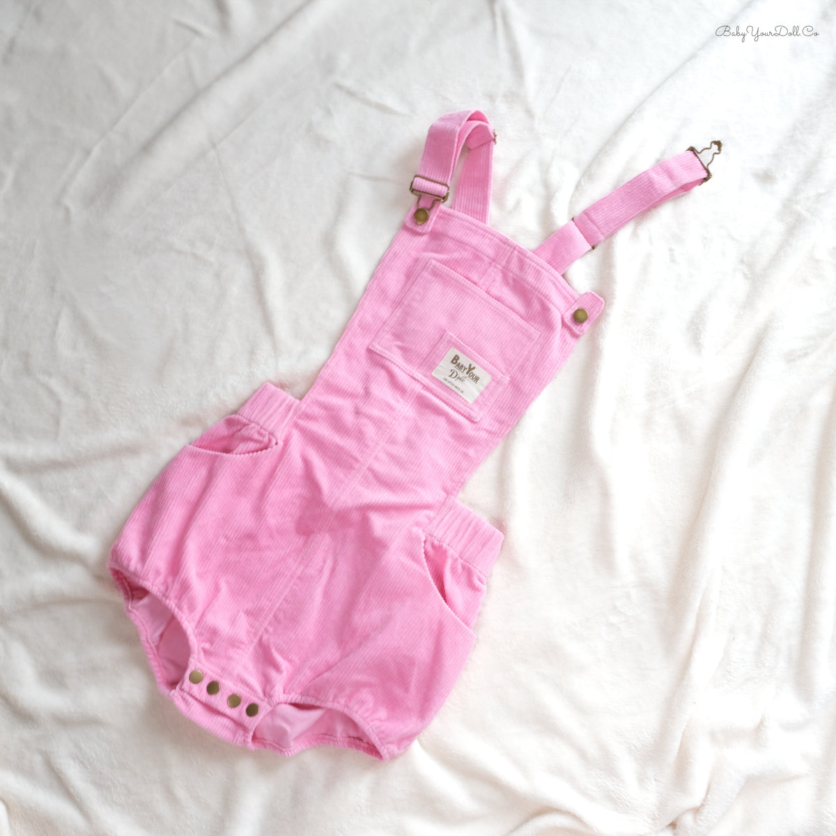 Pink | Corduroy Snap Overall