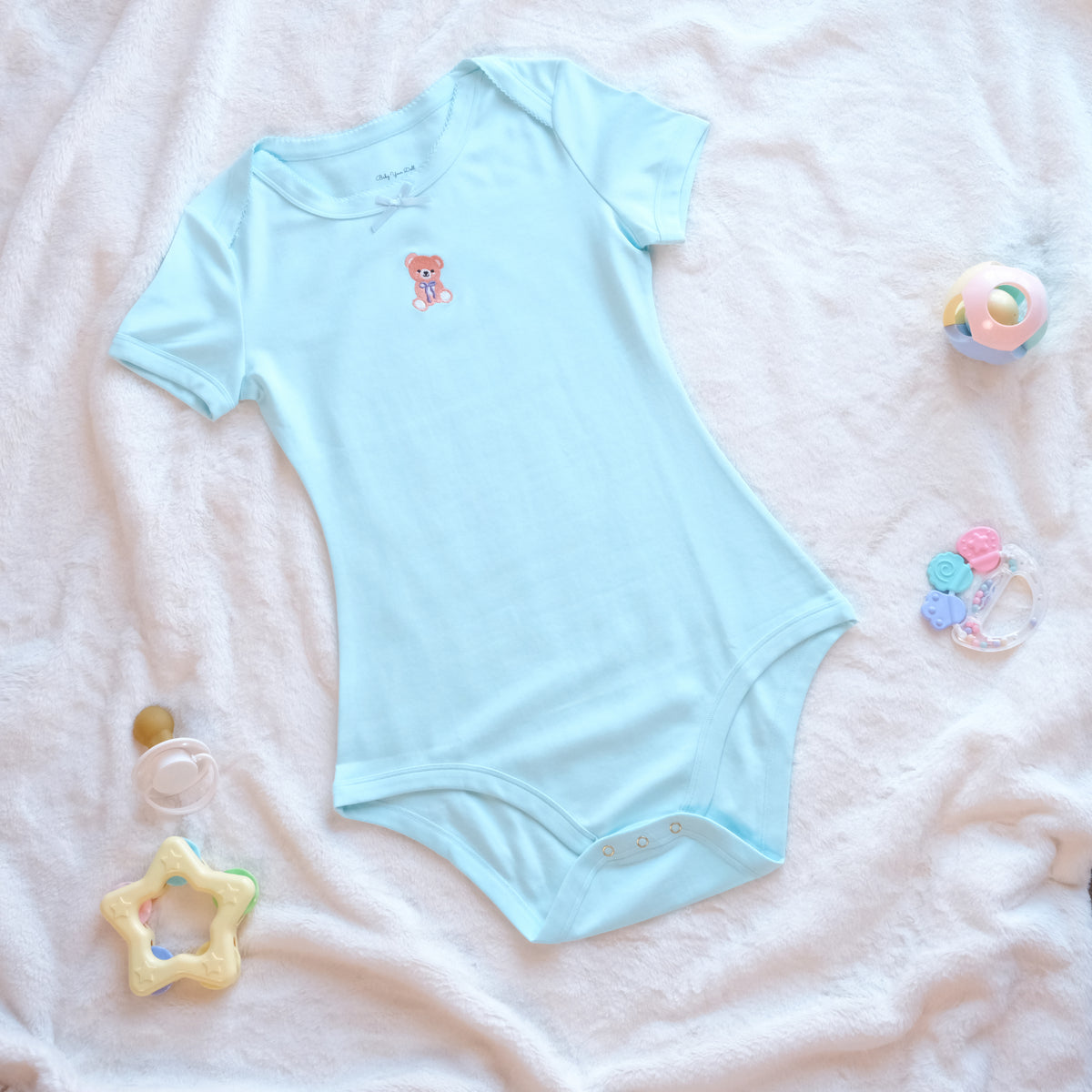 Blue Teddy Bear | Embroidered Adult Bodysuit