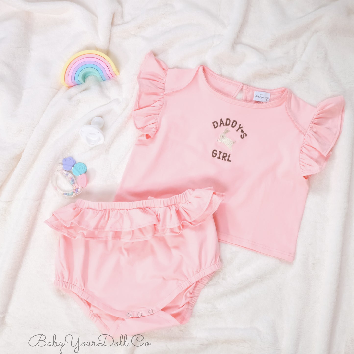 Daddy's Girl | Embroidered Double Ruffle Set