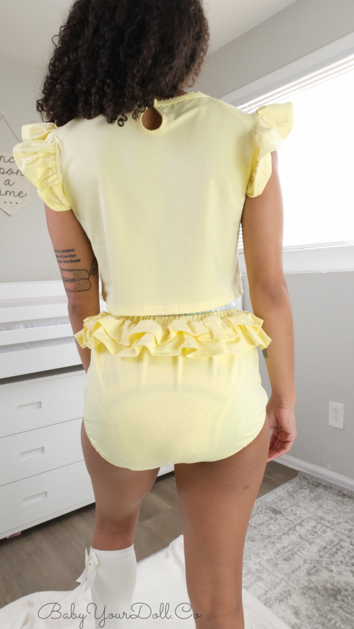 Ducky |Embroidered Double Ruffle Set