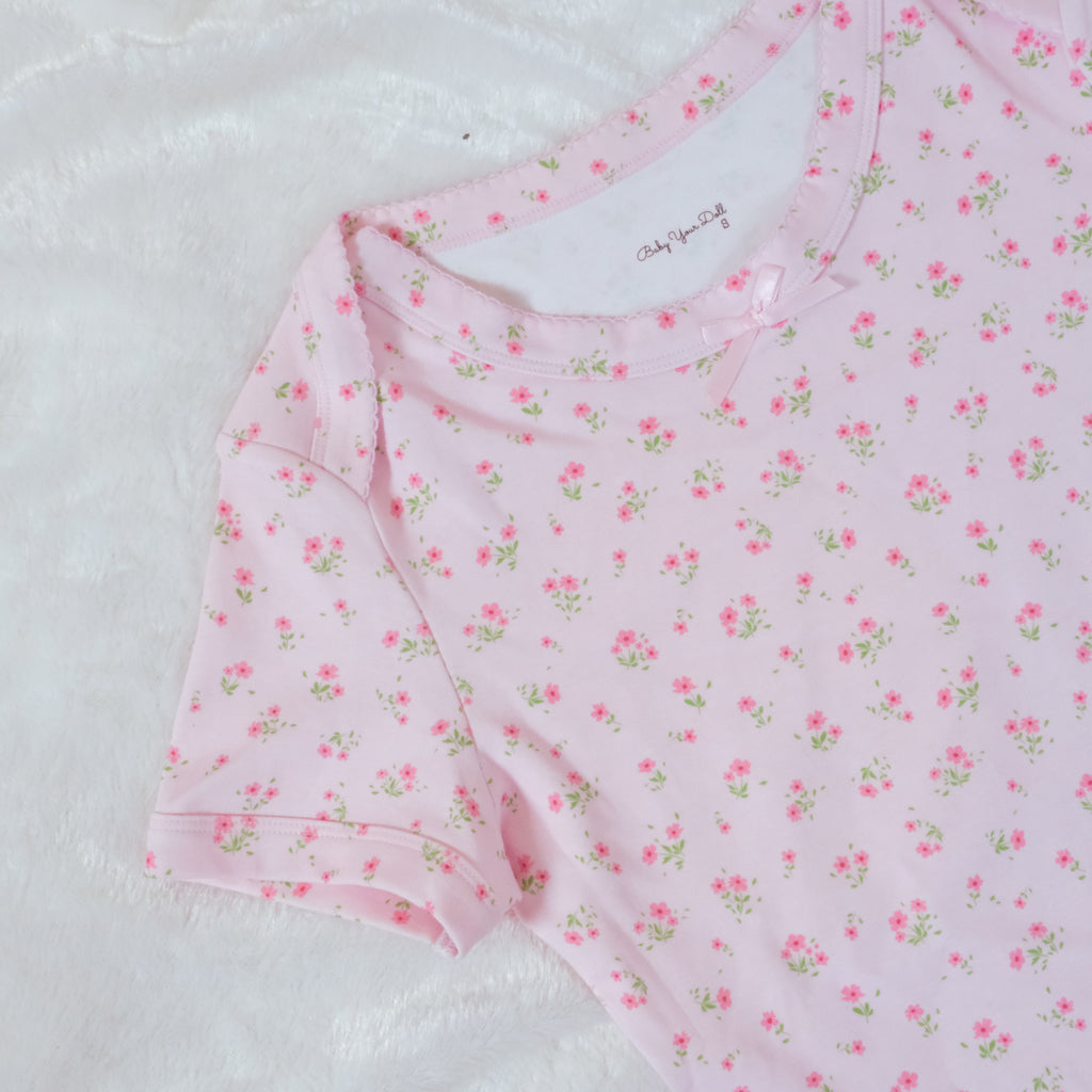 Baby Pink | Floral Bodysuit