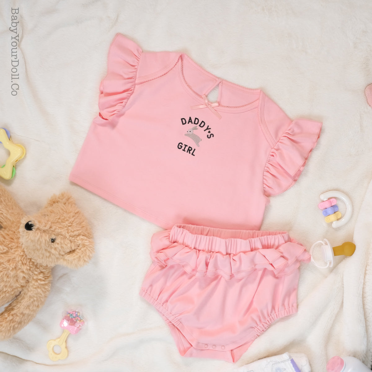 Daddy's Girl | Embroidered Double Ruffle Set