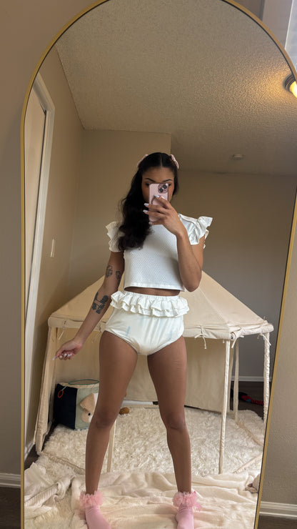 Soft White | Double Ruffle Set