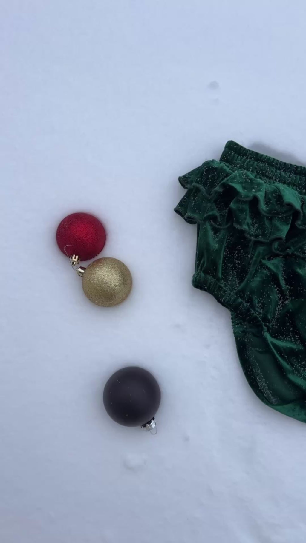 Emerald Green Velvet| Double Ruffle Diaper Cover