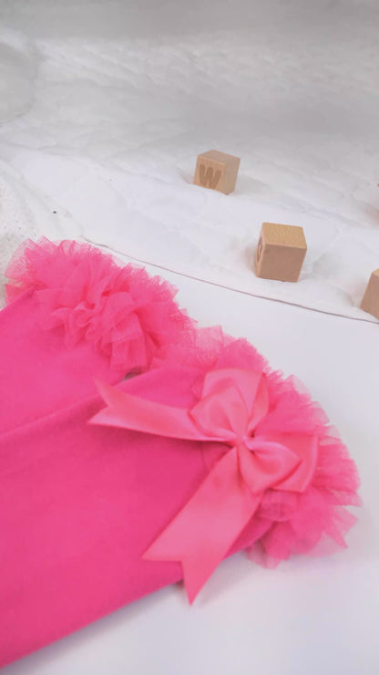 Hot Pink | Ruffle Bow Socks