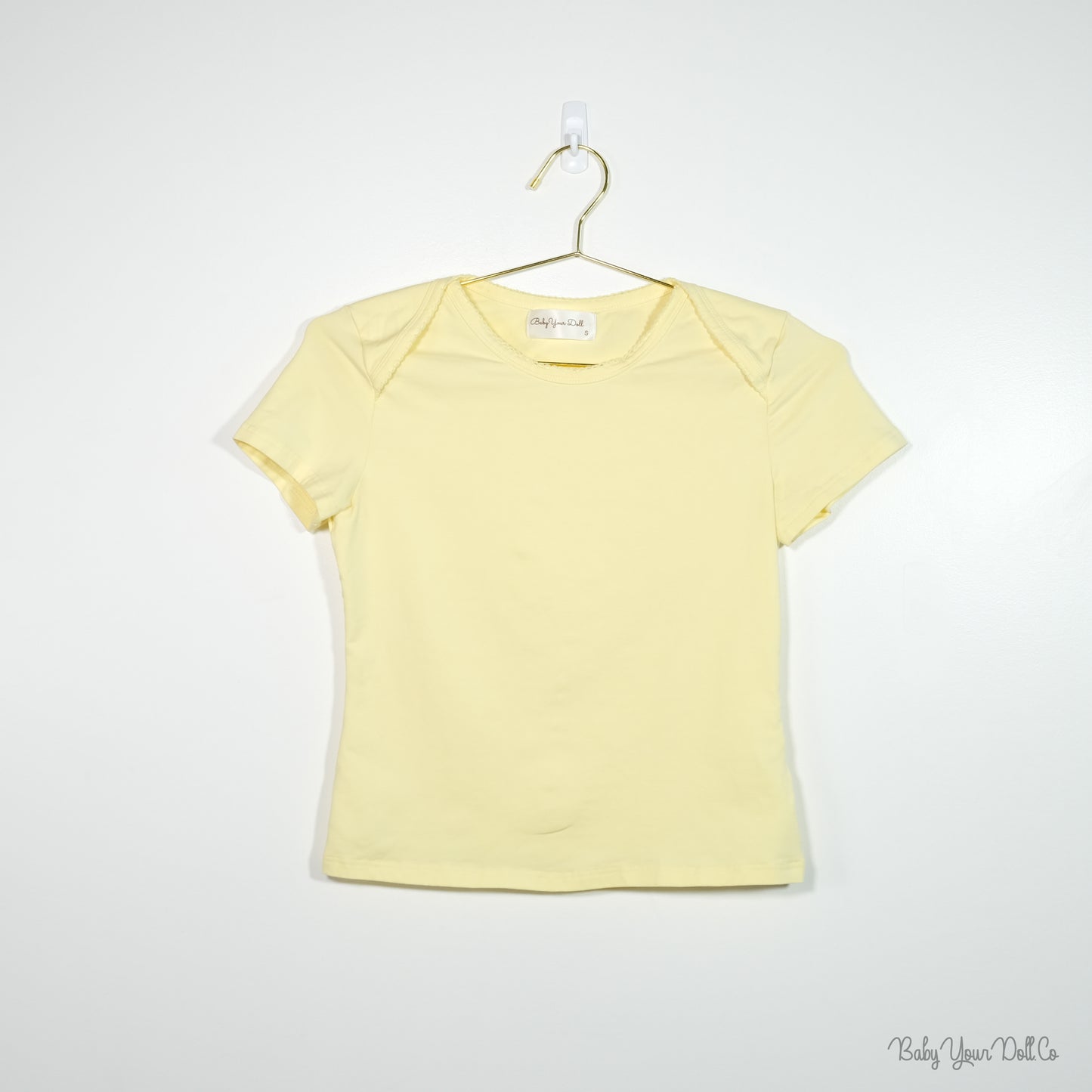 Baby Yellow Lapped Shoulder Tee