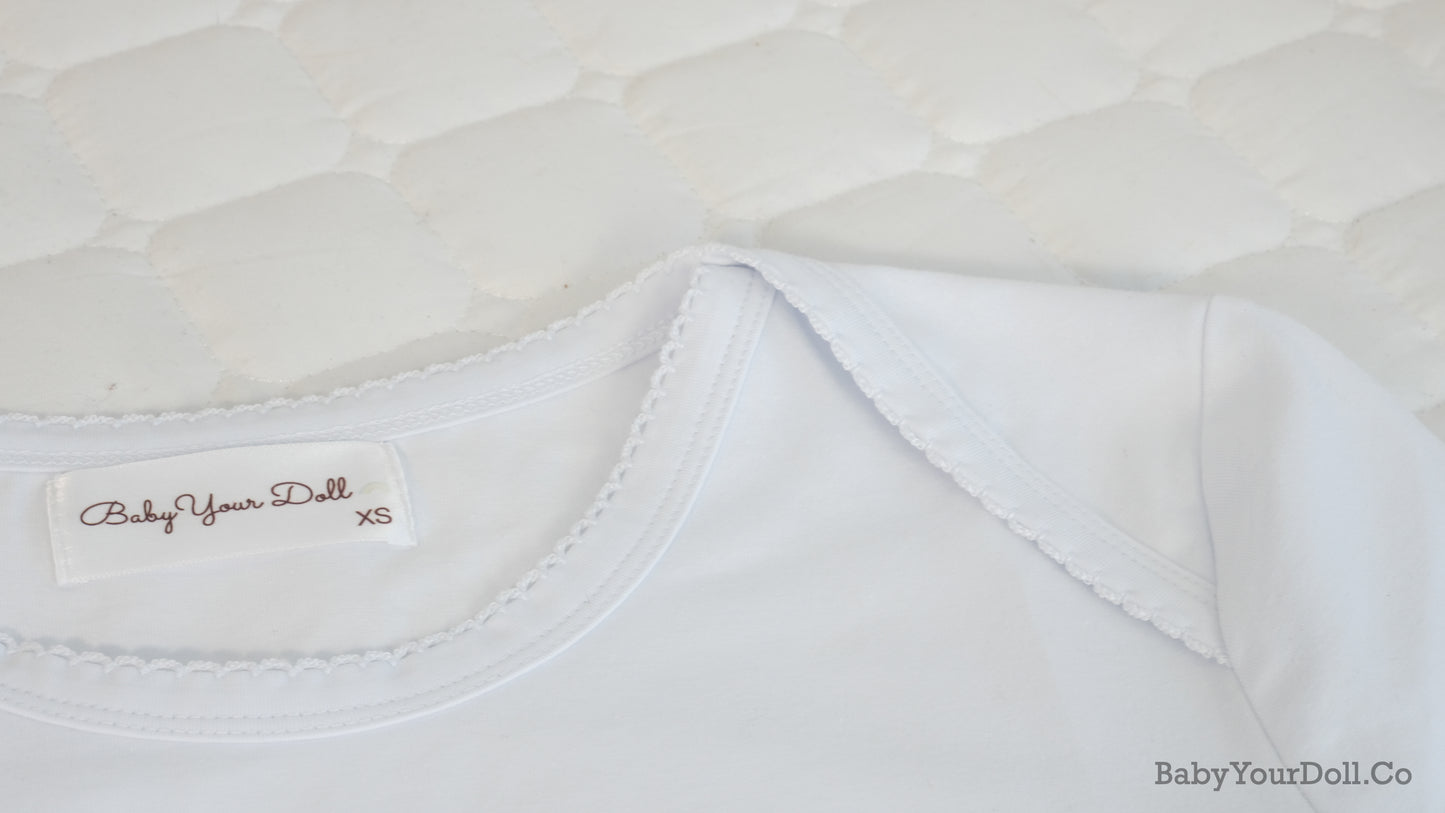 White Lapped Shoulder Tee