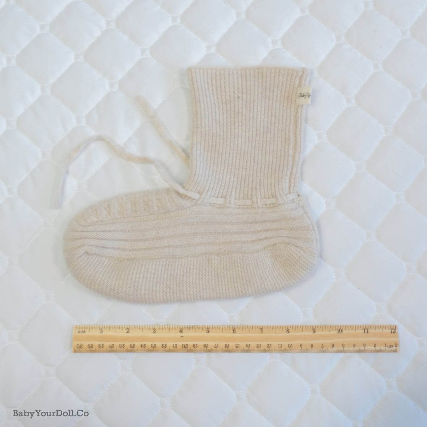 Cashmere Adult Knit Baby Booties| Blue