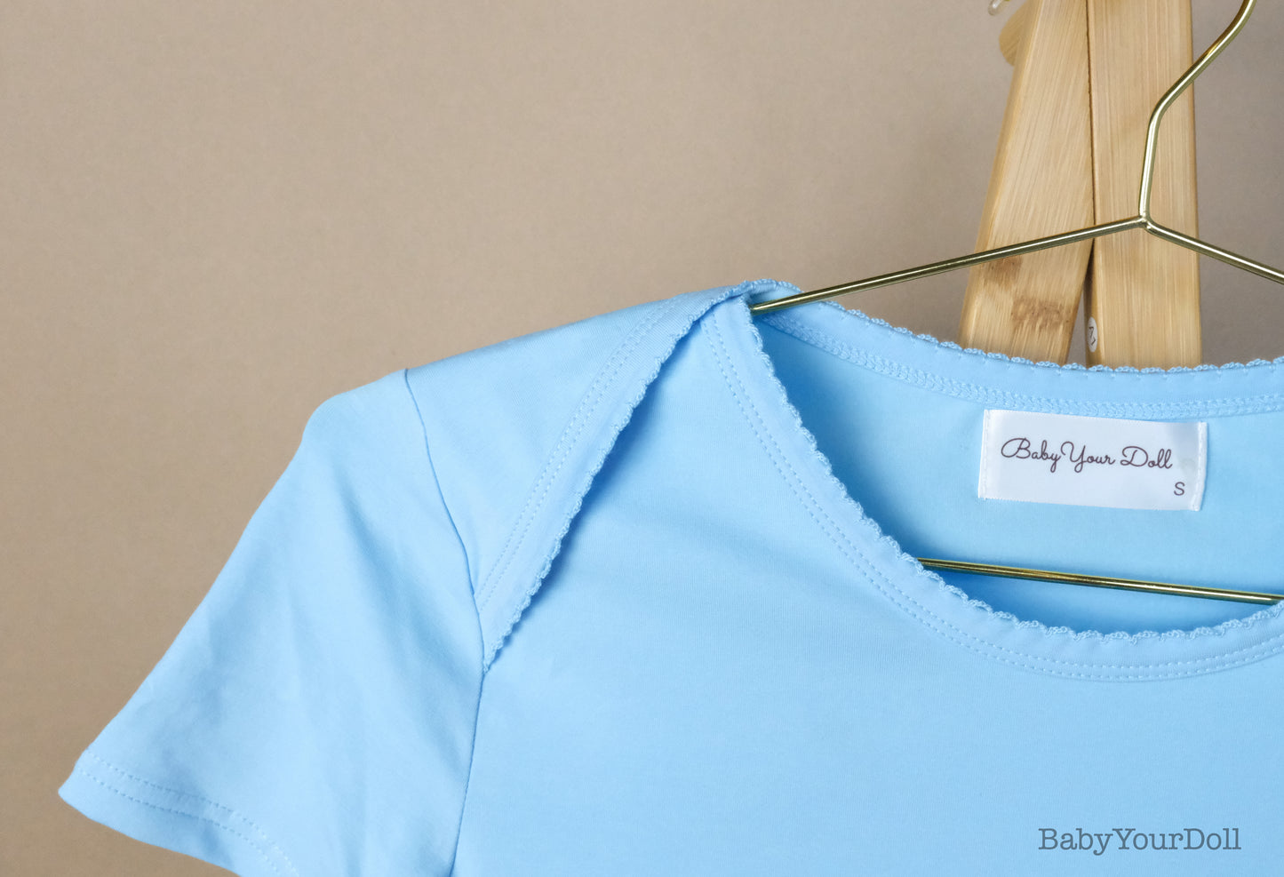 Baby Blue Lapped Shoulder Tee